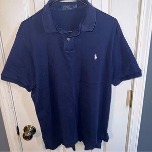 Ralph Lauren Navy Polo Shirt with White Pony Logo